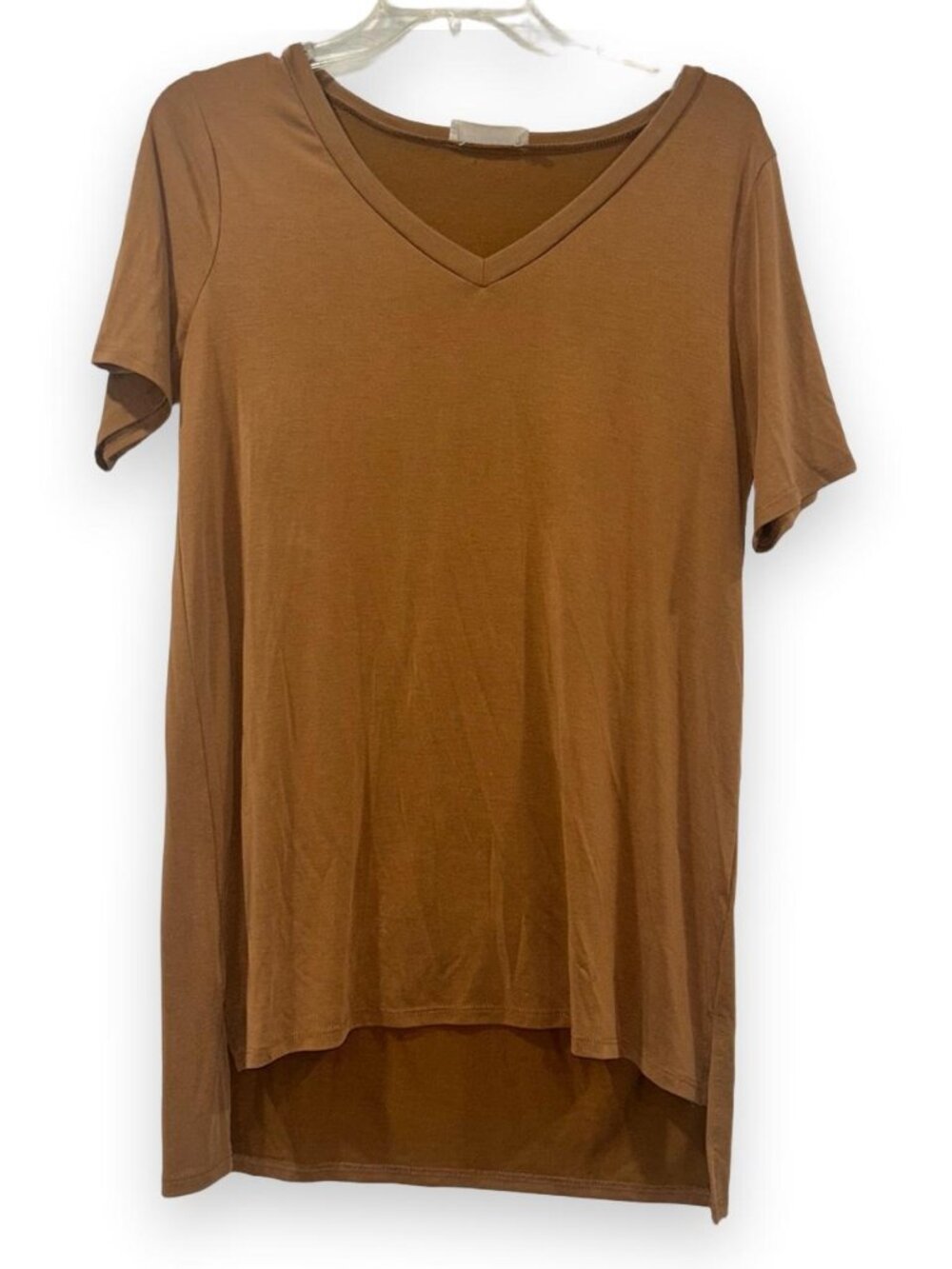 Zenana Camel Short Sleeve Shirt Women's Small